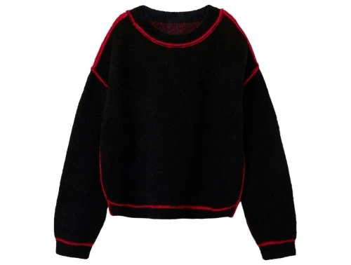 Name It striktrøje sort med rød detalje